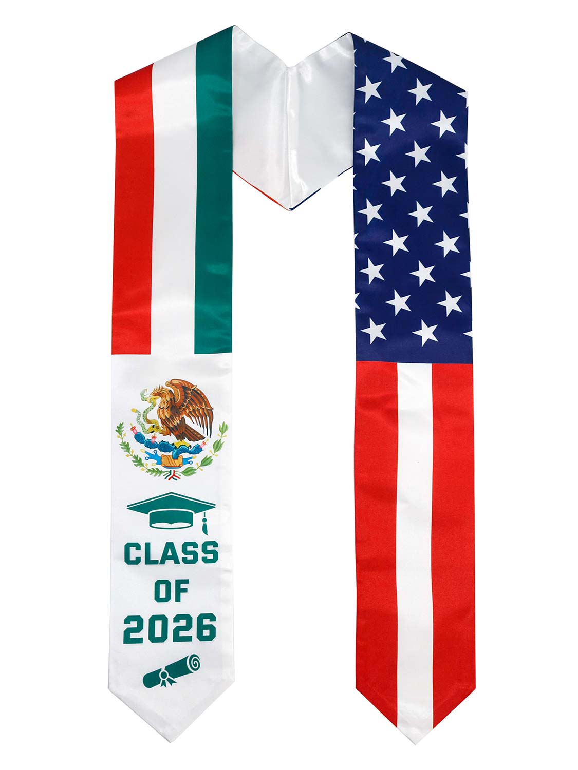 Class of 2026 Flag Graduation Stole for Adults 72" - 8 Styles Available