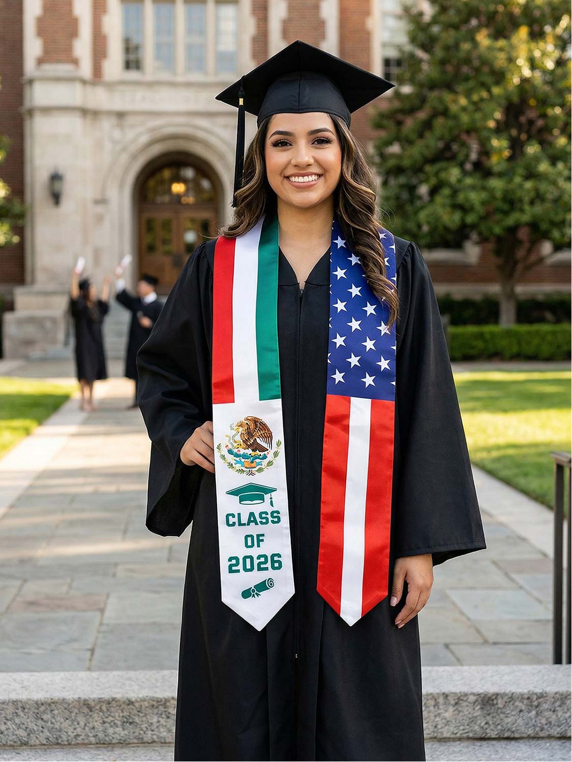 Class of 2026 Flag Graduation Stole for Adults 72" - 8 Styles Available