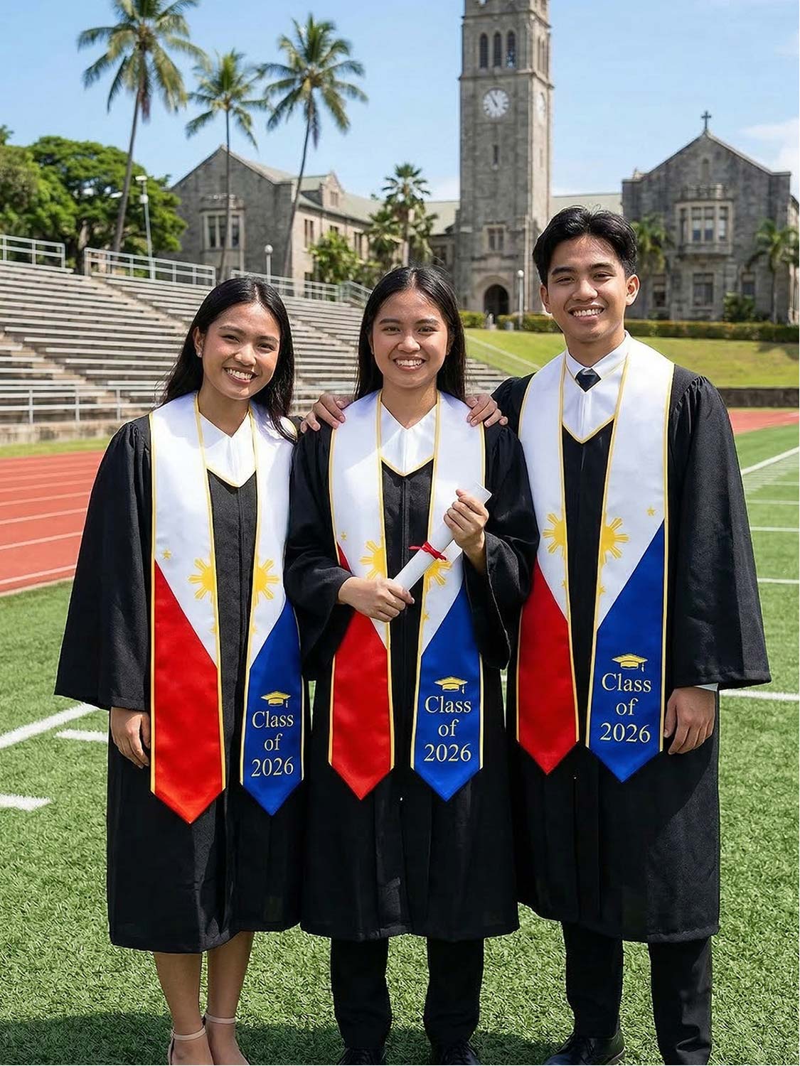 Class of 2026 Flag Graduation Stole for Adults 72" - 8 Styles Available