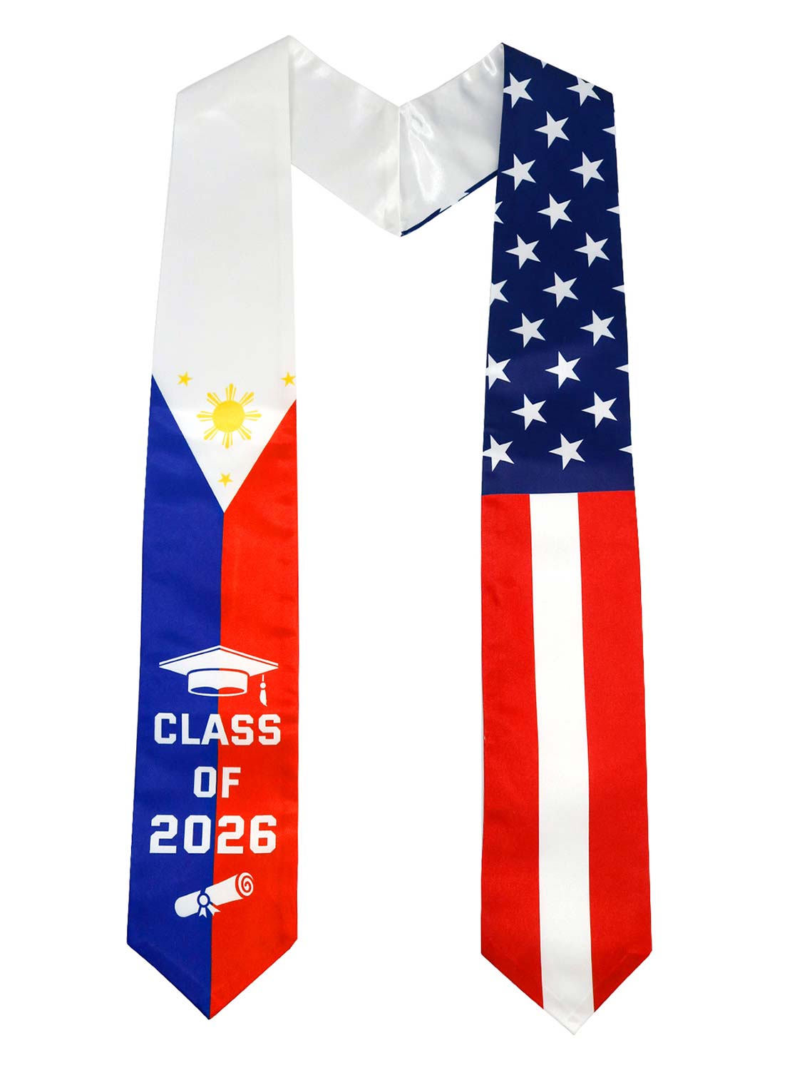 Class of 2026 Flag Graduation Stole for Adults 72" - 8 Styles Available