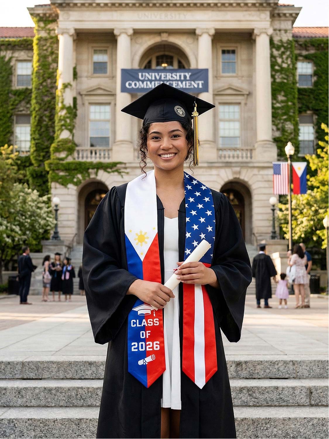 Class of 2026 Flag Graduation Stole for Adults 72" - 8 Styles Available