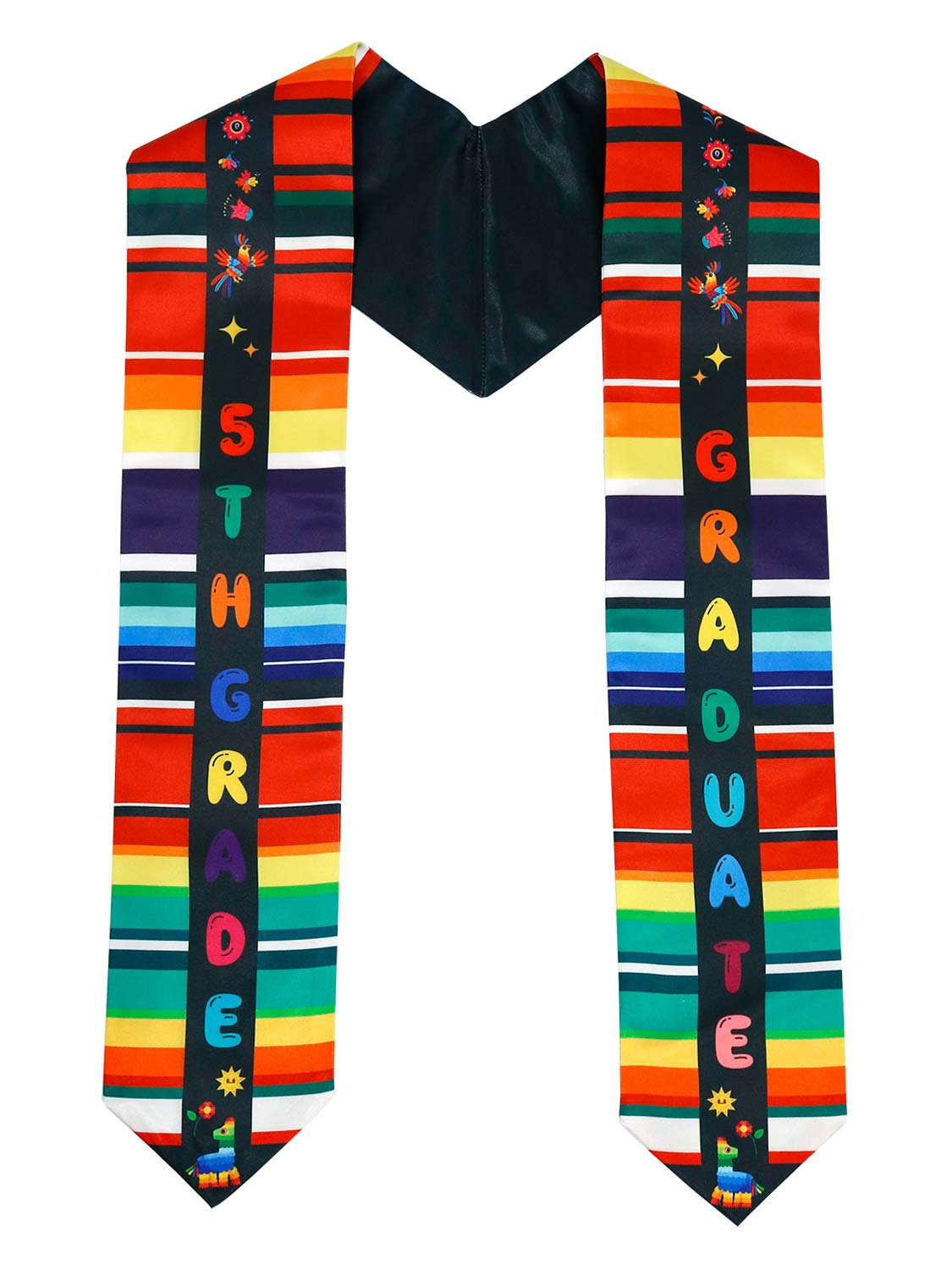 Mexico Graduation Print Stole 60" for 5th Grade Graduates