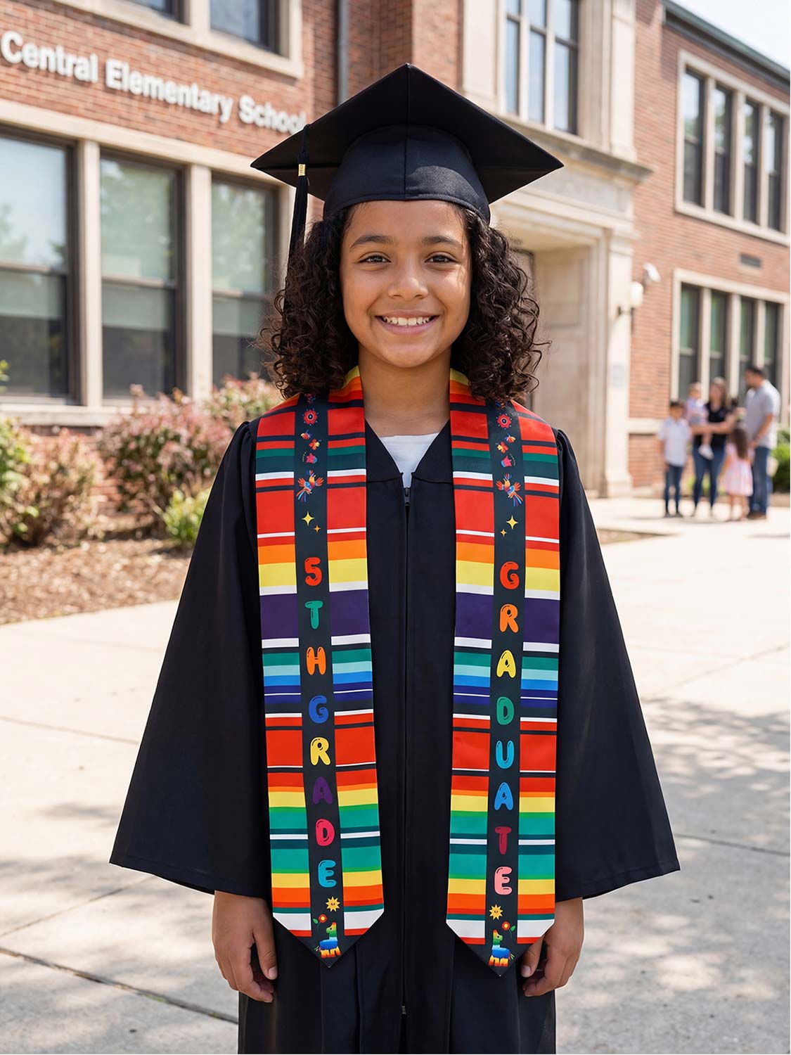 Mexico Graduation Print Stole 60" for 5th Grade Graduates