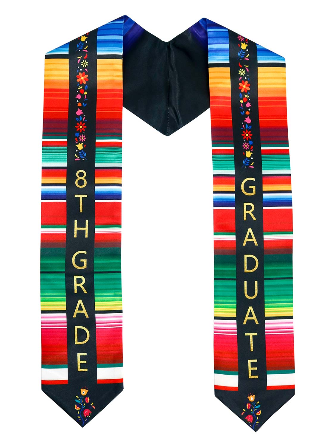 Mexico Graduation Print Stole 60" for 8th Grade Graduates