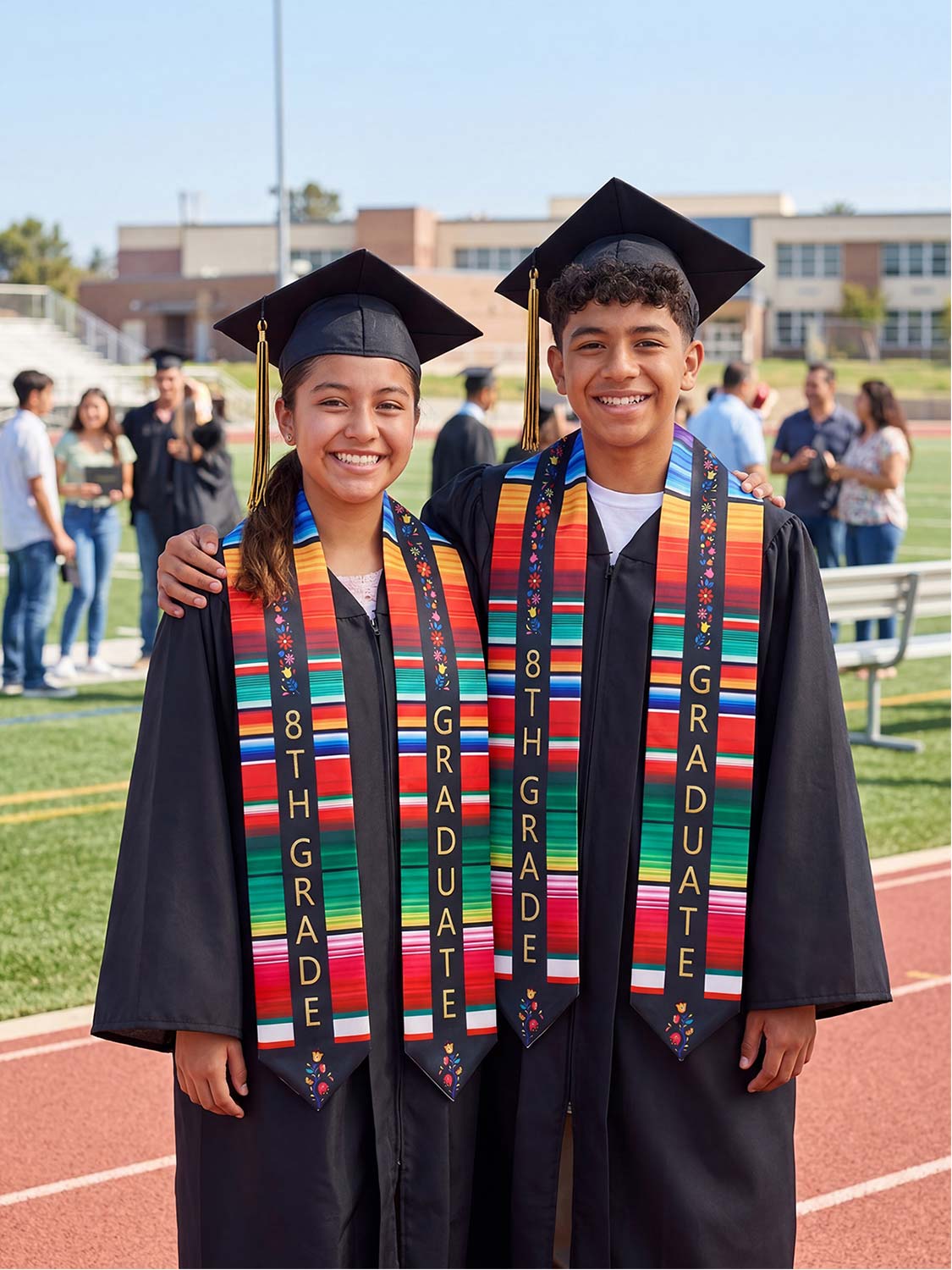 Mexico Graduation Print Stole 60" for 8th Grade Graduates