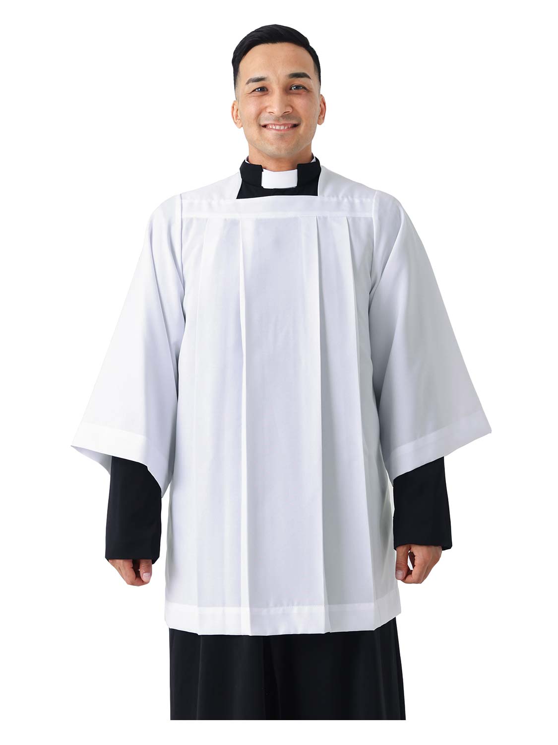 Premium White Square / Round Neck Surplice Prist Robe for Cassock