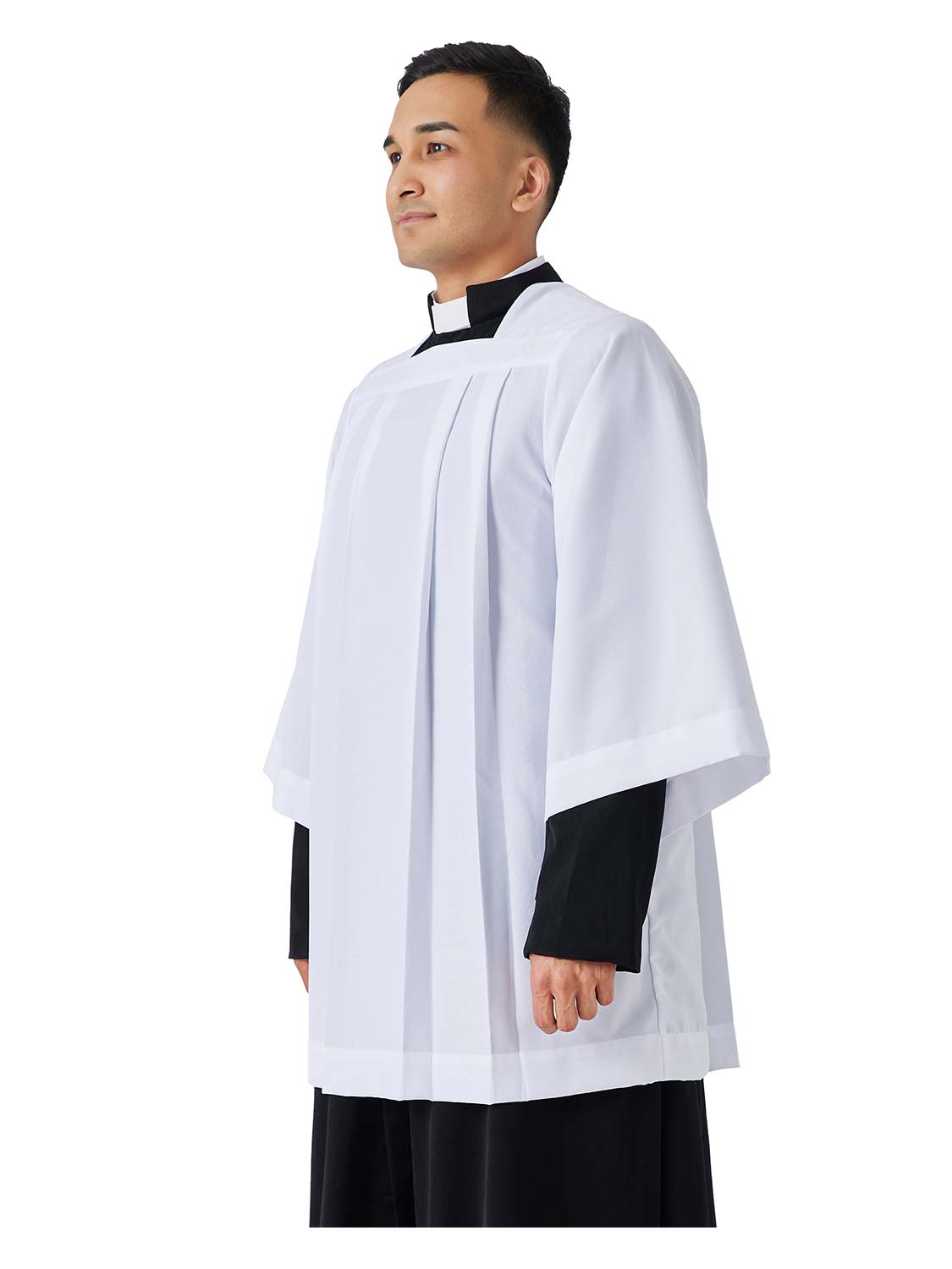 Premium White Square / Round Neck Surplice Prist Robe for Cassock