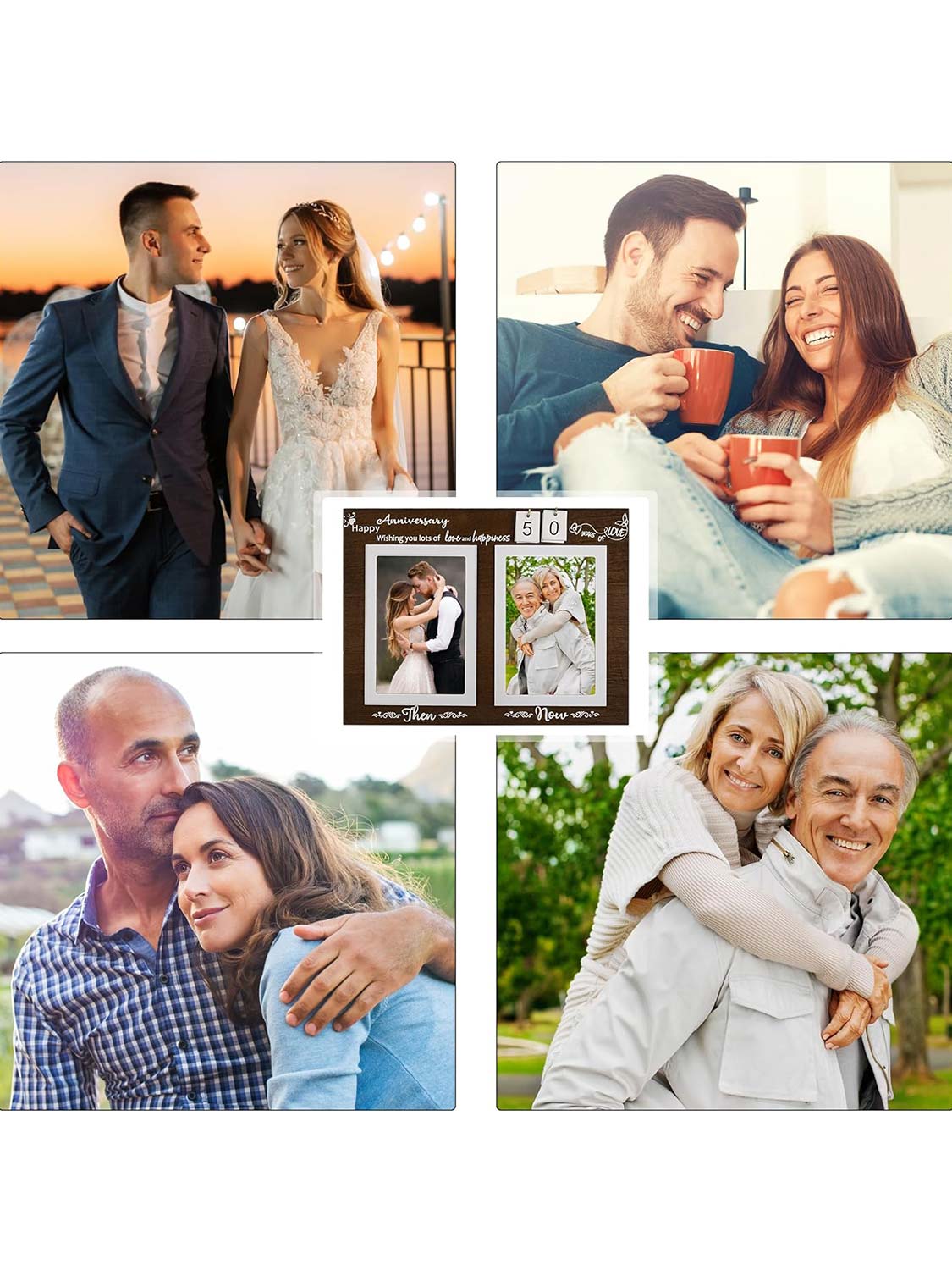 4*6 Brown Anniversary Wood Photo Frame Holds